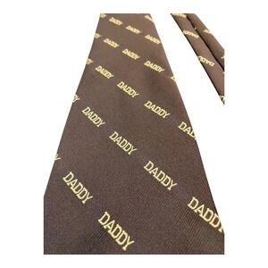 VTG Men's Neck Tie Cappuccino‎ Brand "Daddy" Fathers Day Funny Gag Gift Brown